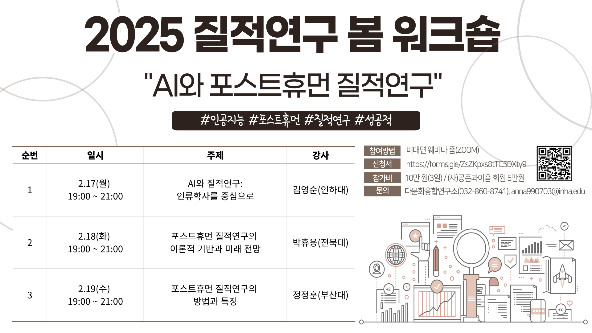 [인하대학교 다문화융합연구소·(사)공존과이음] 2025 질적연구방법 봄워크숍 “AI와 포스트휴먼 질적연구” 첨부 이미지